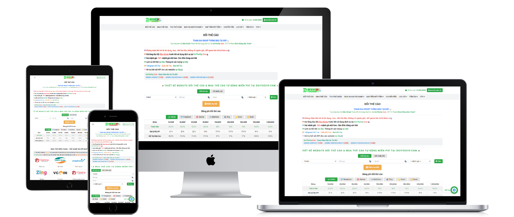[SHOPTHE V1] Website đổi thẻ – mua thẻ – nạp topup tự động